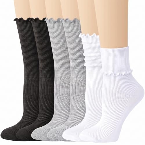 Justay Ruffle Crew Socks 6-Pack: $11.04