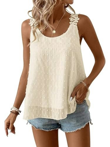 Falechay Women's Sleeveless Boat Neck Casual Top: $21.19 Falechay Women's Sleeveless Boat Neck Casual Top: $21.19