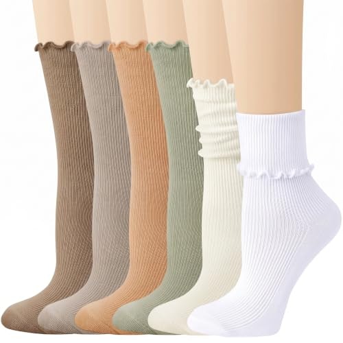 Justay Ruffle Crew Socks 6-Pack: $9.99 Justay Ruffle Crew Socks 6-Pack: $9.99