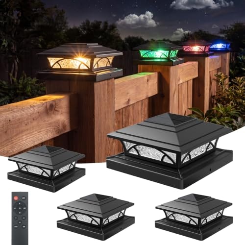 Aponuo RGB Solar Post Cap Lights 4-Pack: $34.99