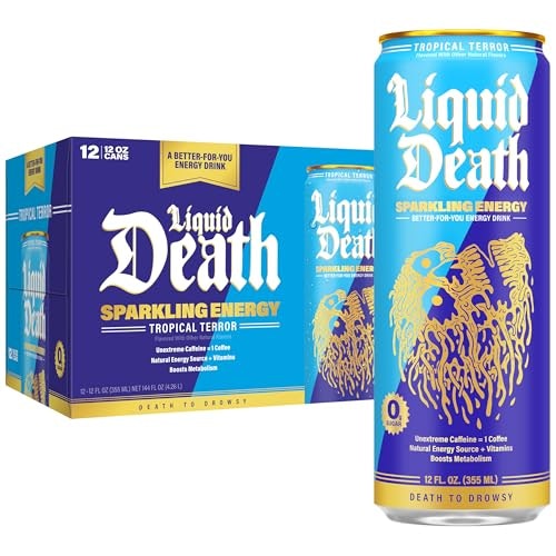 Liquid Death Tropical Terror Sparkling Energy Drink 12-Pack: $17.99