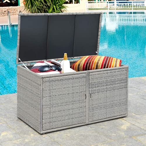 Bettary Rattan Storage Bench Cabinet: $112.97