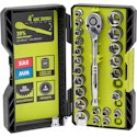 Ryobi 26-Piece 1/4" Drive SAE / Metric Ratchet & Socket Set for $20 + free shipping