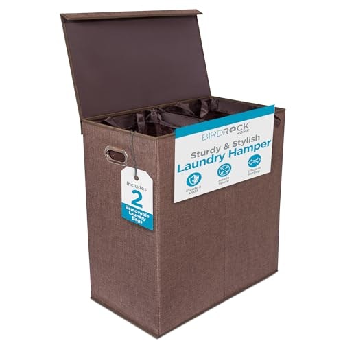 Birdrock Home Double Laundry Hamper with Lid: $38.12 Birdrock Home Double Laundry Hamper with Lid: $38.12