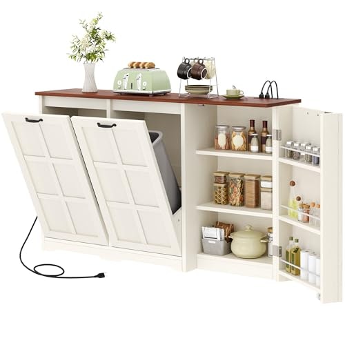 Dwvo Rustic Kitchen Island with Power Strip: $186.29