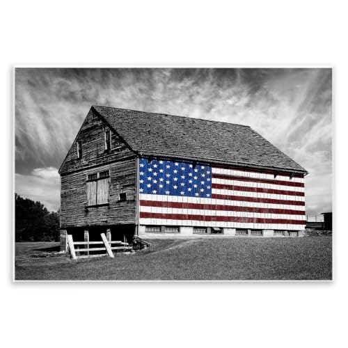 Barn with American Flag 13x19-Inch Wall Plaque: $22.55 Barn with American Flag 13x19-Inch Wall Plaque: $22.55