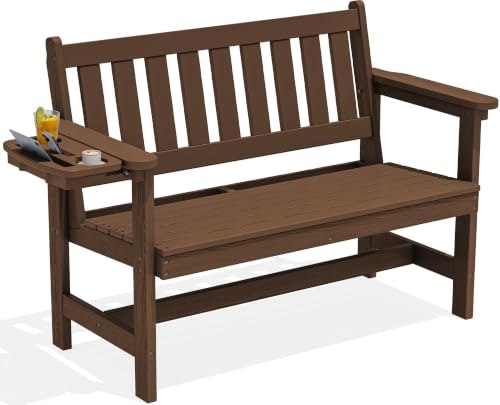 Serwall HDPE Outdoor Bench with Foldable Cup Holder: $129.99 Serwall HDPE Outdoor Bench with Foldable Cup Holder: $129.99