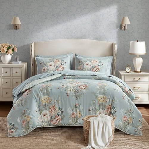 Madison Park Essentials 7-Piece Queen Floral Comforter Set: $82.76