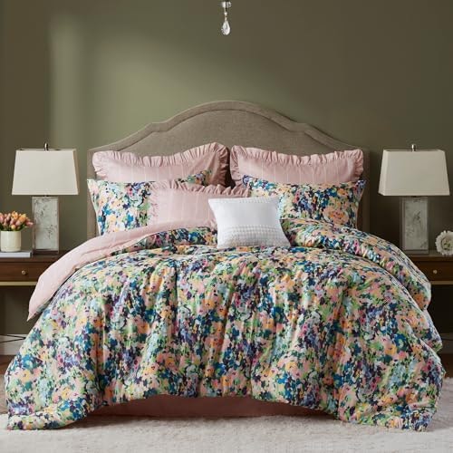 Madison Park Queen Cotton Floral Comforter Set 8-Piece: $122.99