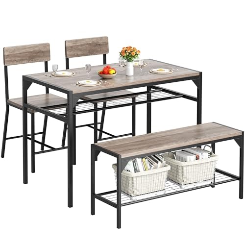 Shintenchi Dining Table Set for 4 with Bench and Chairs: $119.99 Shintenchi Dining Table Set for 4 with Bench and Chairs: $119.99