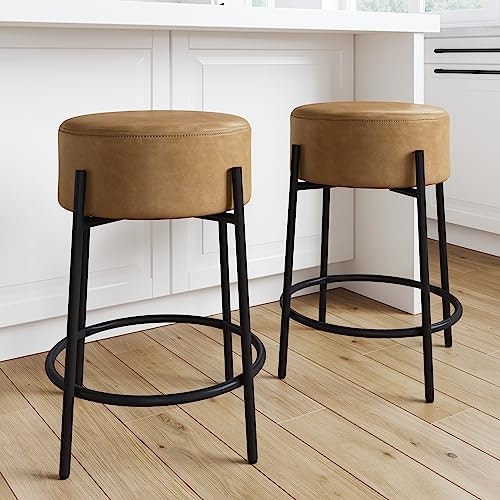 Nathan James Isaac 24-Inch Modern Backless Bar Stool 2-Pack: $188.04