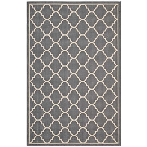 Modway Avena 5x8-foot Moroccan Quatrefoil Trellis Indoor and Outdoor Rug: $24.71