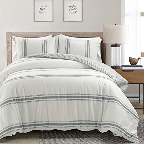 Lush Decor Farmhouse Stripe 3-Piece Full/Queen Cotton Duvet Cover Set: $51.48 Lush Decor Farmhouse Stripe 3-Piece Full/Queen Cotton Duvet Cover Set: $51.48