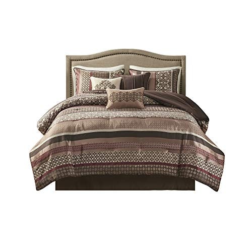 Madison Park Traditional Damask Jacquard 7-Piece King Comforter Set: $76.15