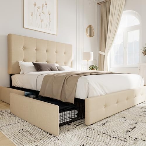 Allewie Full Storage Platform Bed Frame with 4 Drawers: $157.36 Allewie Full Storage Platform Bed Frame with 4 Drawers: $157.36