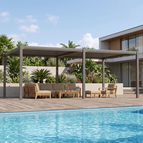 Sailary 12' x 20' Louvered Aluminum Hardtop Pergola: $1,899.05