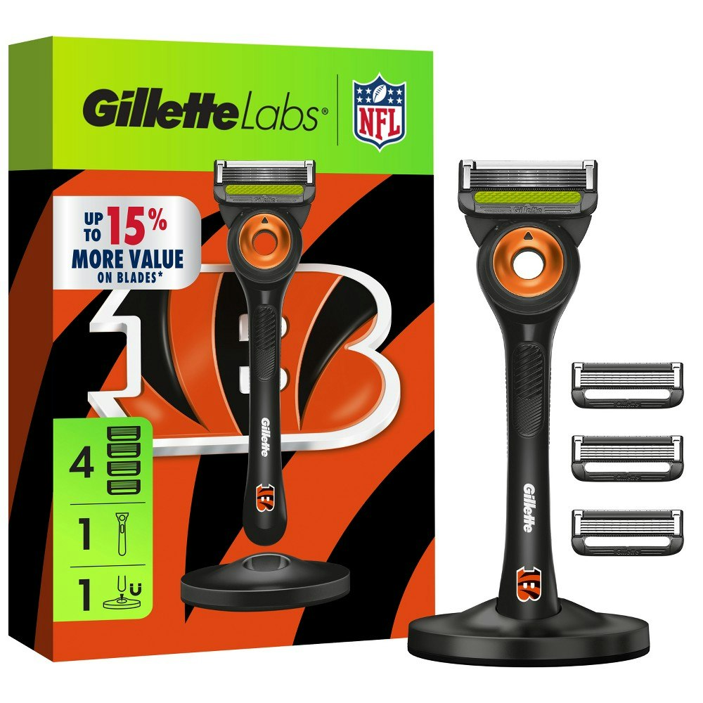 GilletteLabs NFL Cincinnati Bengals Razor 4-Refill Set: $29.99 GilletteLabs NFL Cincinnati Bengals Razor 4-Refill Set: $29.99