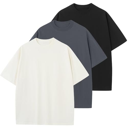 Keepshowing Men's Cotton Oversized Crew Neck T-Shirt 3-Pack: $29.99