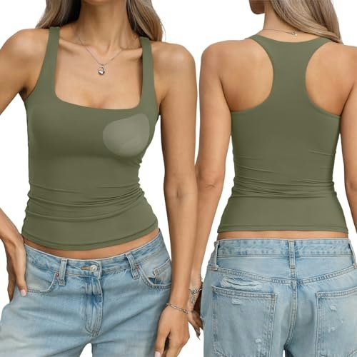 EasyGala Women's Padded Double-Lined Racerback Tank Top: $19.99