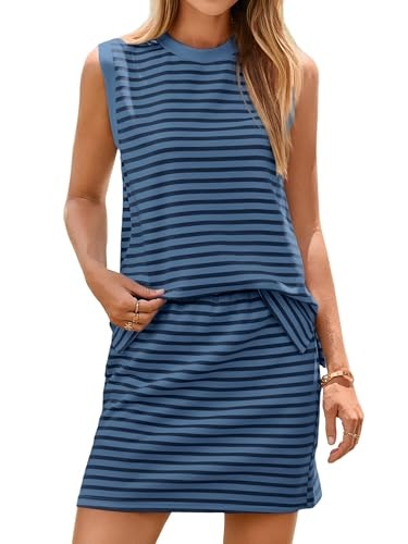 Glamaker Women's 2-Piece Striped Sleeveless Tennis Skirt Set: $32.29 Glamaker Women's 2-Piece Striped Sleeveless Tennis Skirt Set: $32.29