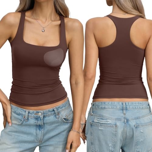 EasyGala Women's Padded Double-Lined Racerback Tank Top: $16.99 EasyGala Women's Padded Double-Lined Racerback Tank Top: $16.99