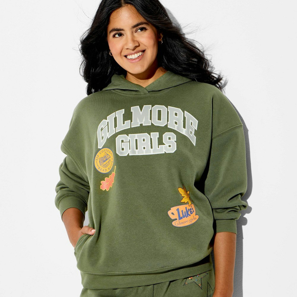 Women's Gilmore Girls Patch Graphic Hooded Sweatshirt: $30 Women's Gilmore Girls Patch Graphic Hooded Sweatshirt: $30