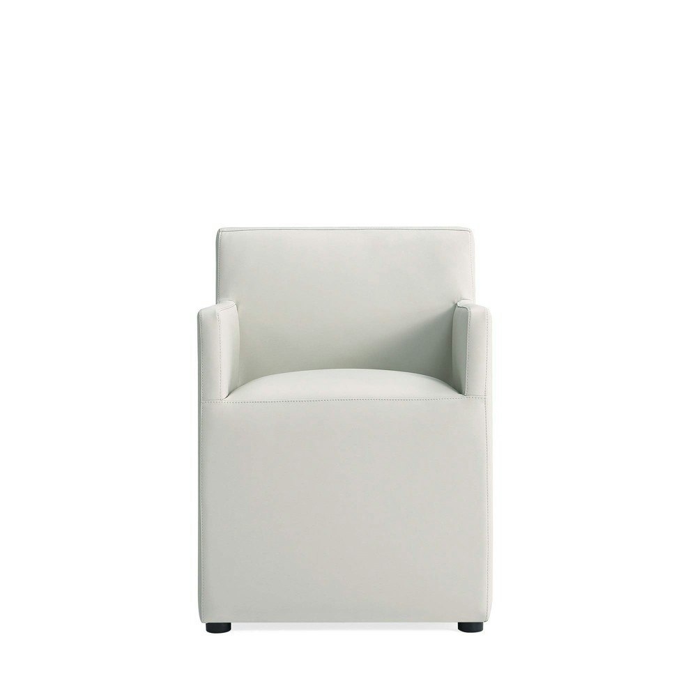 Anna Modern Square Faux Leather Dining Armchair: $276.99