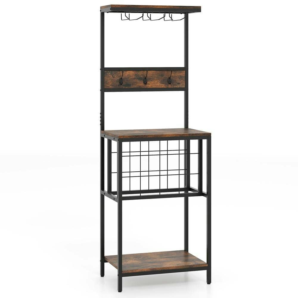 Freestanding Wine Bar Cabinet with Glass Racks: $53.99 Freestanding Wine Bar Cabinet with Glass Racks: $53.99
