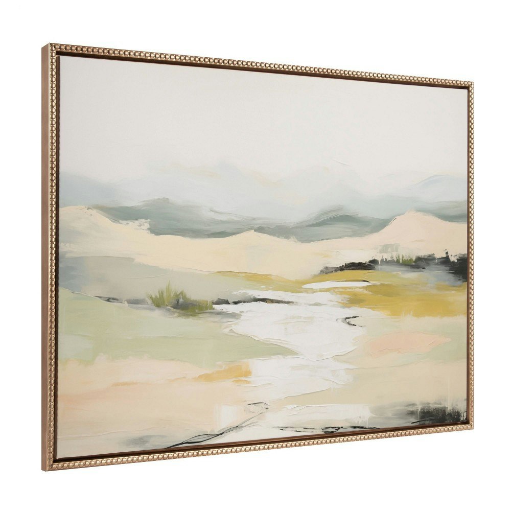 Kate & Laurel 31.5" x 41.5" Sylvie Beaded Tranquil Landscape Framed Canvas: $199.99