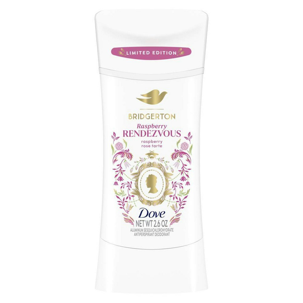 Dove Bridgerton Limited Edition Raspberry Rendezvous Antiperspirant & Deodorant Stick 2.6oz: $7.99 Dove Bridgerton Limited Edition Raspberry Rendezvous Antiperspirant & Deodorant Stick 2.6oz: $7.99