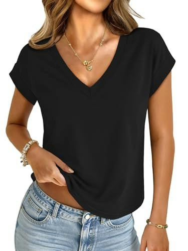 Unclecat Women's V-Neck Crop Top: $11.49 Unclecat Women's V-Neck Crop Top: $11.49