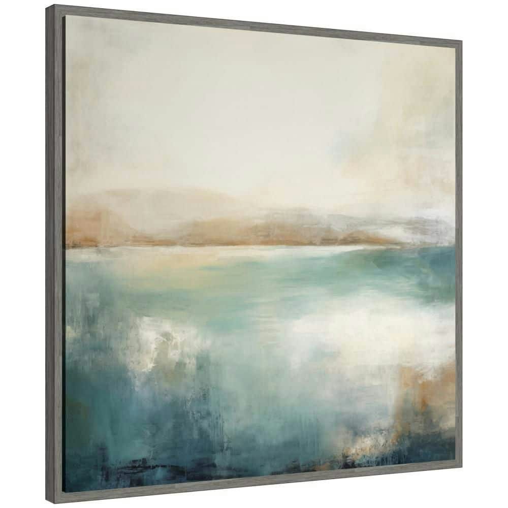 Creative Bunch Studio Sylvie Abstract Calming Lake Landscape Framed Art Print 30x30-inch: $109.99