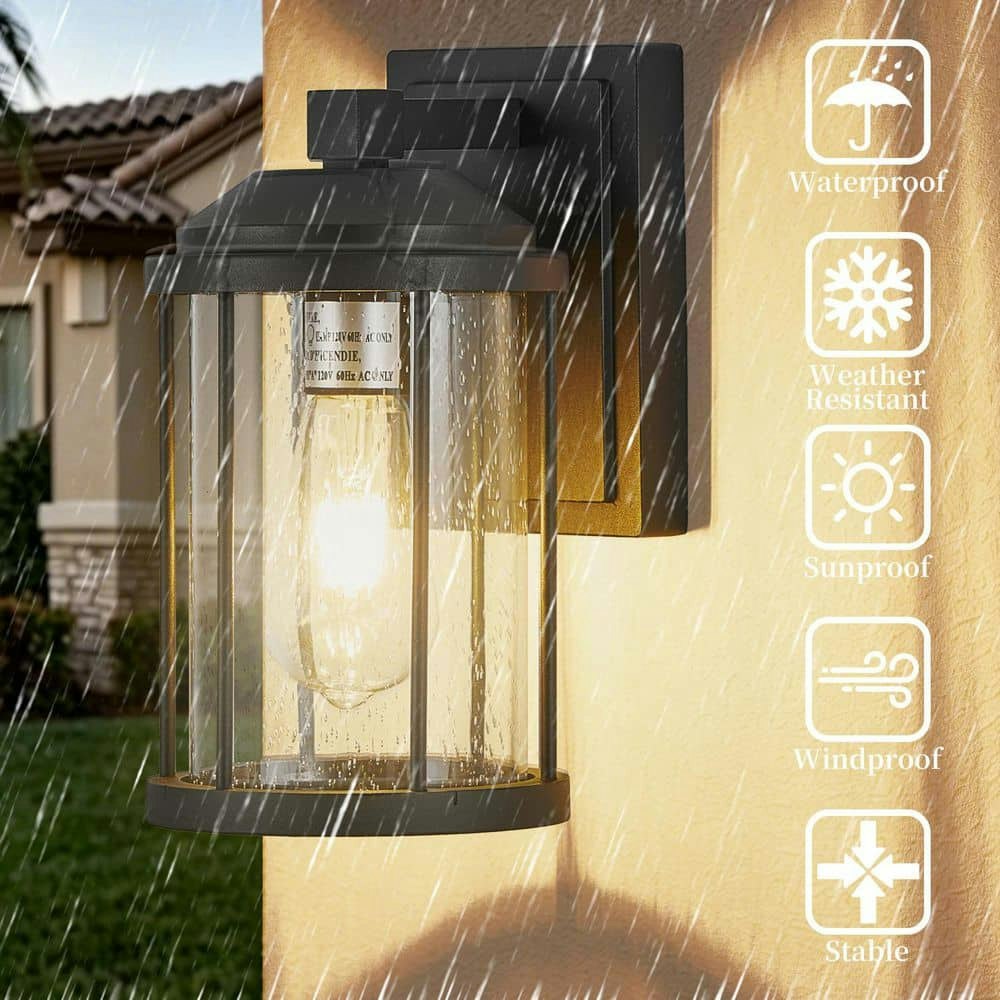 Matte Black Cylinder Outdoor Wall Sconce 2-Pack: $123.98