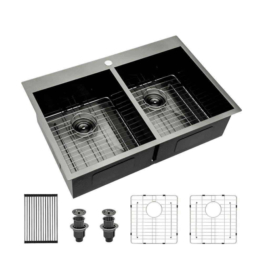 33-inch Drop-in Single Bowl 16-Gauge Stainless Steel Kitchen Sink with Bottom Grids: $423.27 33-inch Drop-in Single Bowl 16-Gauge Stainless Steel Kitchen Sink with Bottom Grids: $423.27