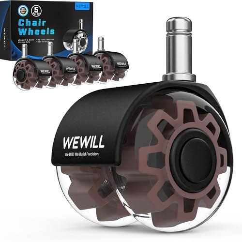 Wewill Office Chair Replacement Caster Wheels 5-Pack: $13.59 Wewill Office Chair Replacement Caster Wheels 5-Pack: $13.59