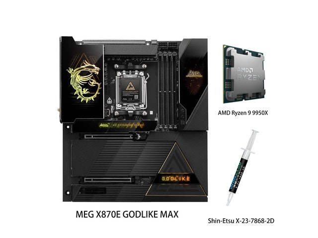 MSI MEG X870E GODLIKE MAX Motherboard and AMD Ryzen 9 9950X CPU Combo: $2,299.99