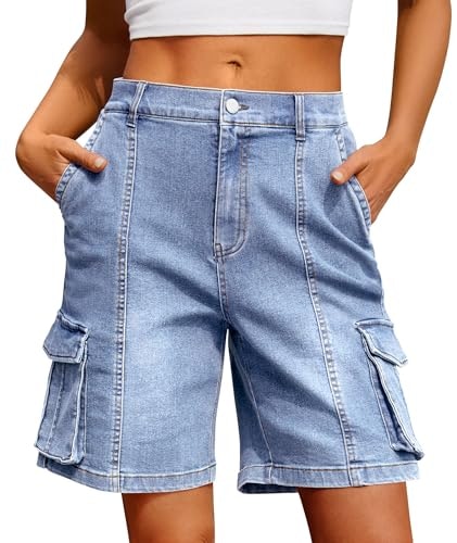 Ivir Women's Denim Bermuda Cargo Shorts: $28.03 Ivir Women's Denim Bermuda Cargo Shorts: $28.03