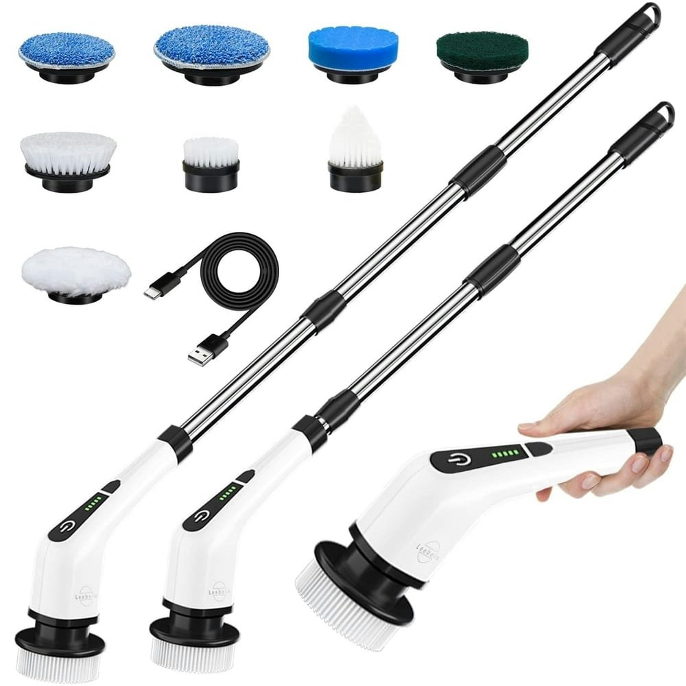 Leebein Cordless Electric Spin Scrubber with 8 Brush Heads: $42.56