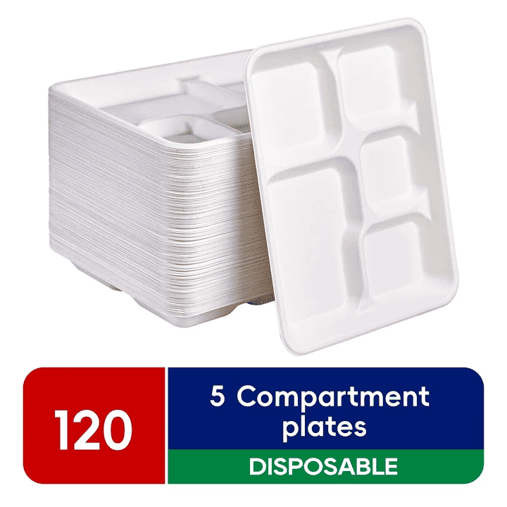 Jolly Chef 10x8-Inch 5-Compartment Disposable Paper Plates 120-Pack: $24.89 Jolly Chef 10x8-Inch 5-Compartment Disposable Paper Plates 120-Pack: $24.89