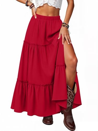 Women's High Waisted Tiered A-Line Skirt: $22.89 Women's High Waisted Tiered A-Line Skirt: $22.89