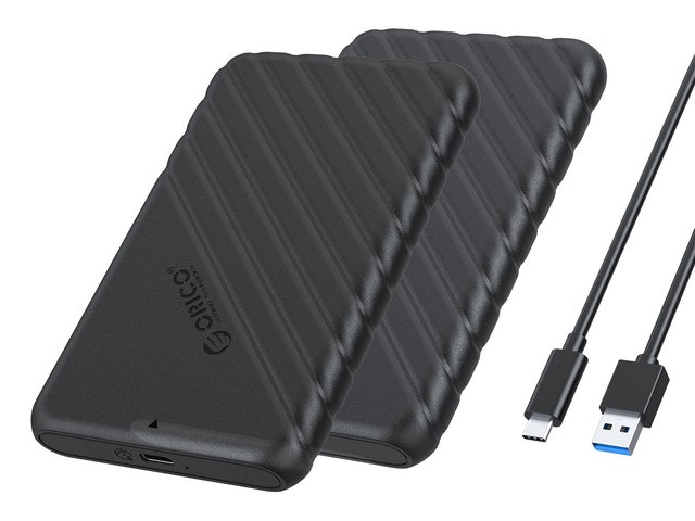 Orico 2.5-inch USB-C to SATA External Hard Drive Enclosure 2-Pack: $18.99
