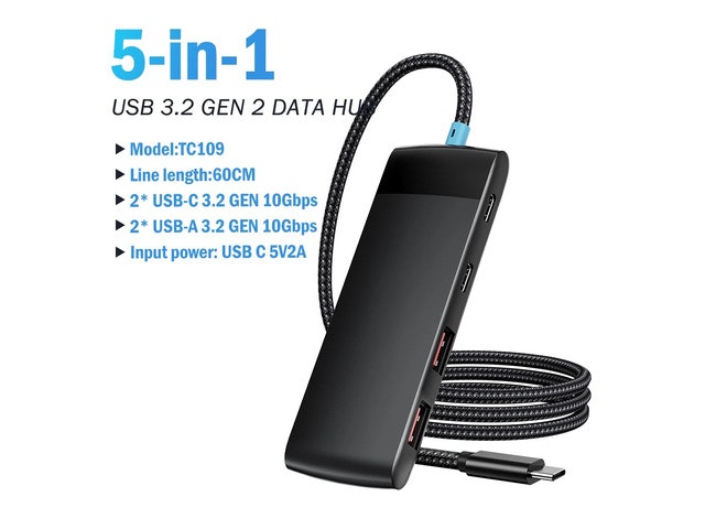5-in-1 USB 3.2 Gen 2 USB-A and USB-C Adapter Hub: $33.48 5-in-1 USB 3.2 Gen 2 USB-A and USB-C Adapter Hub: $33.48