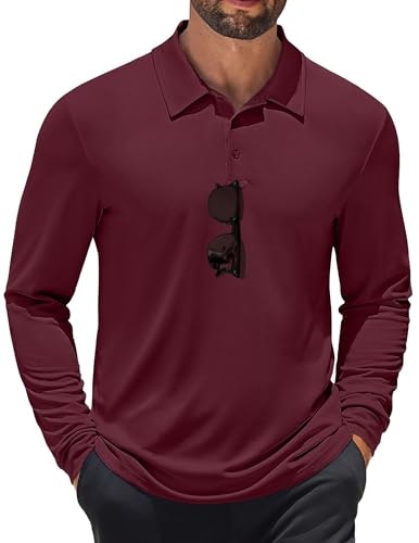 Coofandy Men's Moisture Wicking Long Sleeve Golf Polo Shirt: $14.98 Coofandy Men's Moisture Wicking Long Sleeve Golf Polo Shirt: $14.98