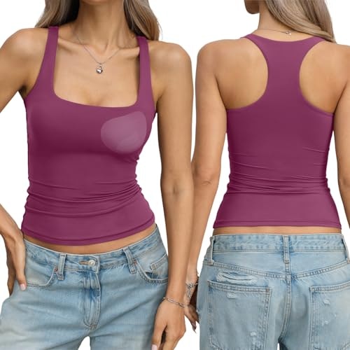 EasyGala Women's Padded Double-Lined Racerback Tank Top: $19.99