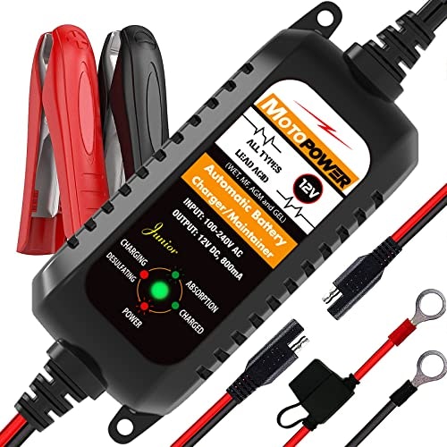 Motopower MP00205A 12V 800mA Automatic Battery Charger and Maintainer: $13.47 Motopower MP00205A 12V 800mA Automatic Battery Charger and Maintainer: $13.47
