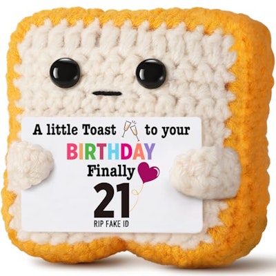 Finally 21 Crochet Toast Birthday Keepsake for $8 + free shipping w/ Prime