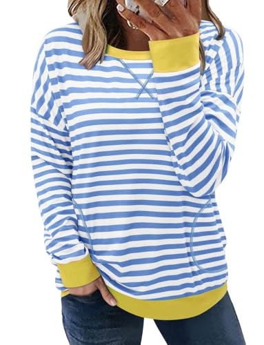 Women's Long Sleeve Color Block Crew Neck T-Shirt: $19.86