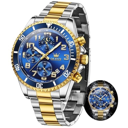 Olevs Men's Two-Tone Chronograph Wrist Watch: $36.35 Olevs Men's Two-Tone Chronograph Wrist Watch: $36.35