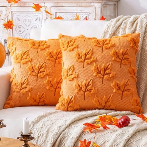 Aqothes 18x18-Inch Maple Leaf Throw Pillow Covers 2-Pack: $9.98 Aqothes 18x18-Inch Maple Leaf Throw Pillow Covers 2-Pack: $9.98