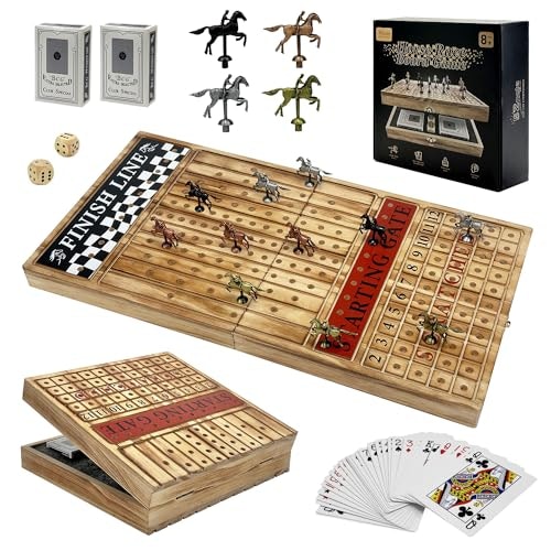 23-Inch Foldable Wooden Horse Race Board Game: $44.98 23-Inch Foldable Wooden Horse Race Board Game: $44.98